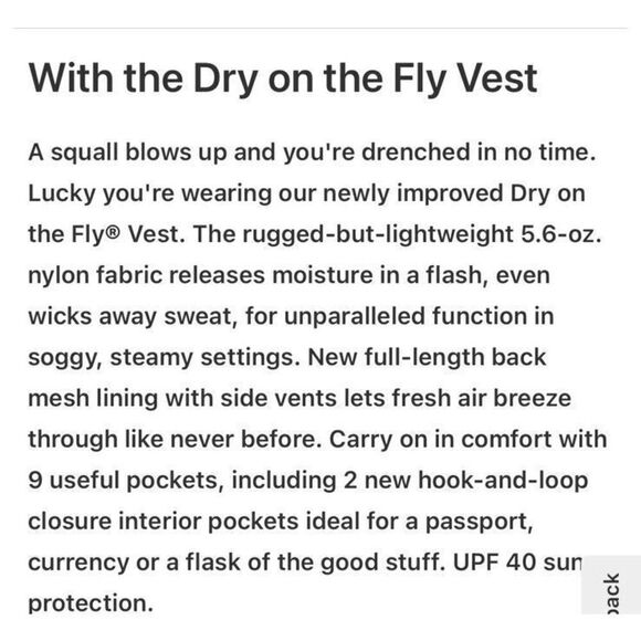 Duluth Trading Vest Men XL Dry On The Fly Fishing Hunting Gear Pockets Fast Ship - Picture 4 of 14